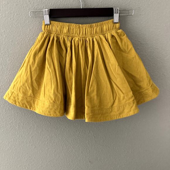 Mini Boden Corduroy Twirl Skirt - Floral Lined - Mustard Yellow - 5-6 - Picture 5 of 7
